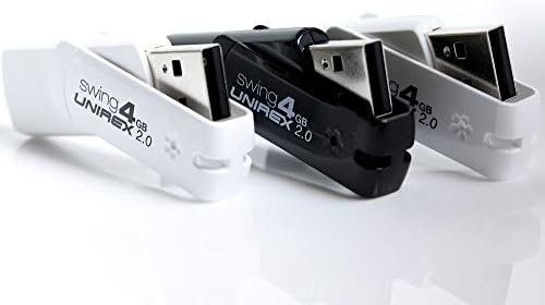 UNIREX 3 חבילה נדנדה 8GB USB 2.0 כונן אגודל, שחור | אחסון מקל זיכרון תואם למחשב, טאבלט או מחשב נייד